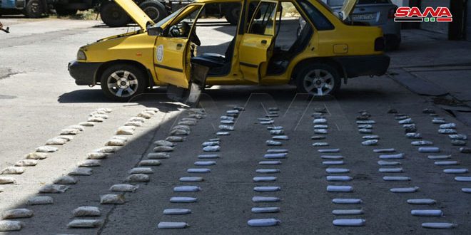 دام برس : دام برس | الجهات المختصة تضبط سيارة فيها كميات من الحشيش المخدر بريف حمص الجنوبي الغربي